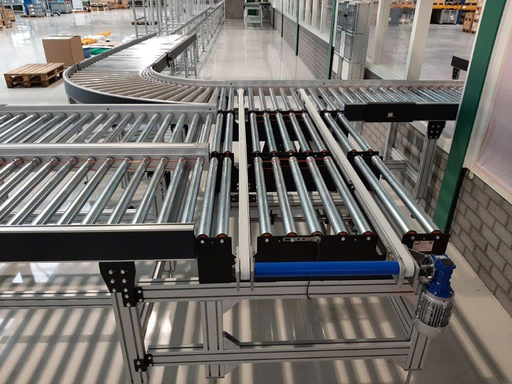 Roller conveyor system in logistics
