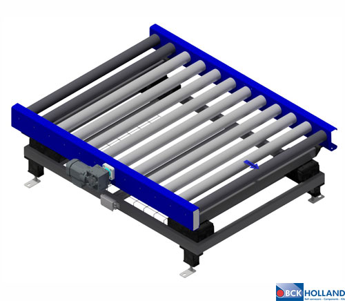 Pallet roller conveyor with an integrated weighing unit.