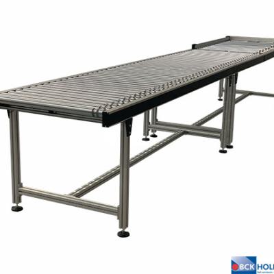 256658 aangedreven rollenbaan met schuingeplaatste rollen