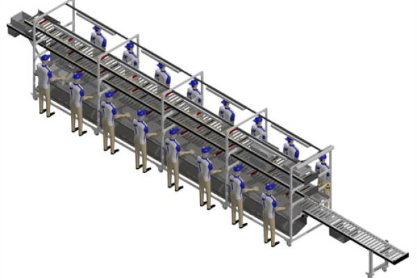 BCK in- en ompakstation voor in de AGF industrie