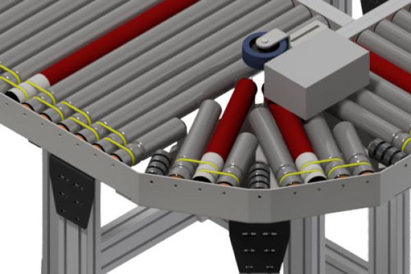 Compact roller curve conveyor