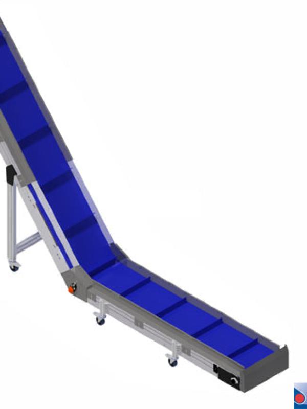 20. Opvoer bandtransporteur met geïntegreerde metaaldetector