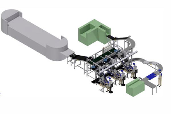 Packing station for packaging