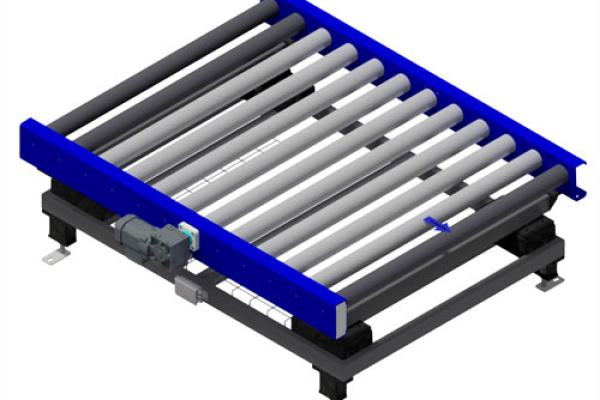 34. Palletrollenbaan met een geïntegreerde weegunit.