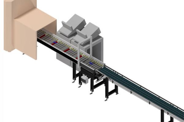 5. RD50 roller conveyor with an integrated weighing unit.