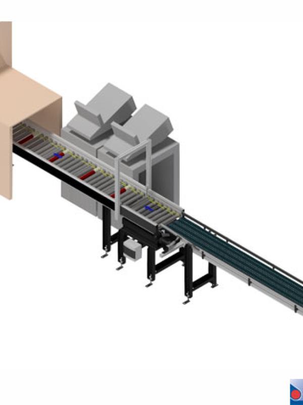 RD50 roller conveyor with an integrated weighing unit.